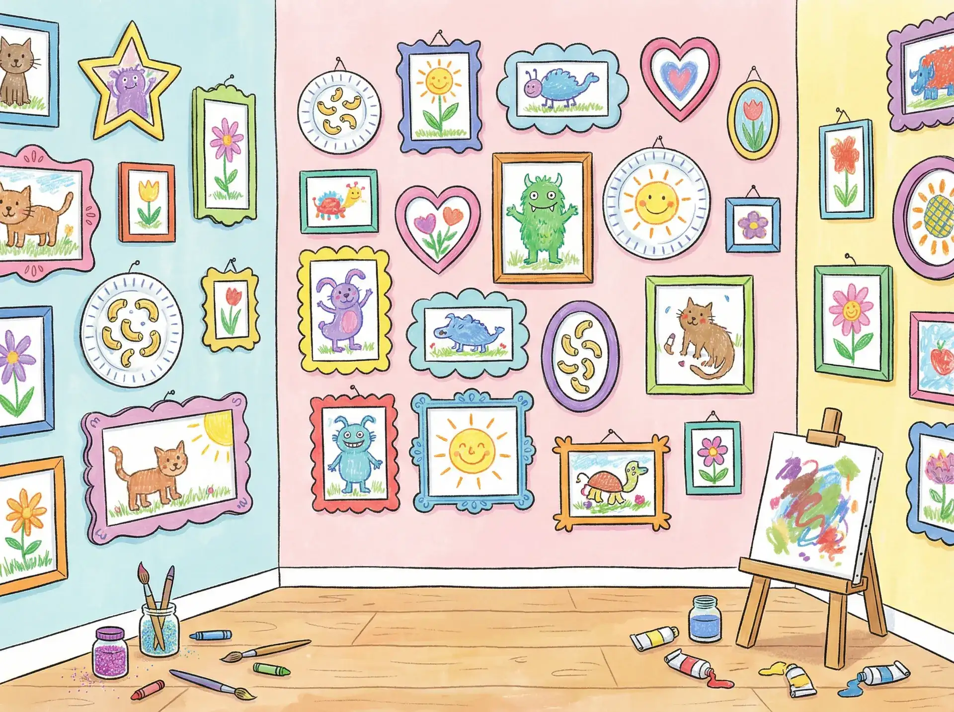 小朋友的彩色画作 - 好妈妈2019韩国免费 创意展示